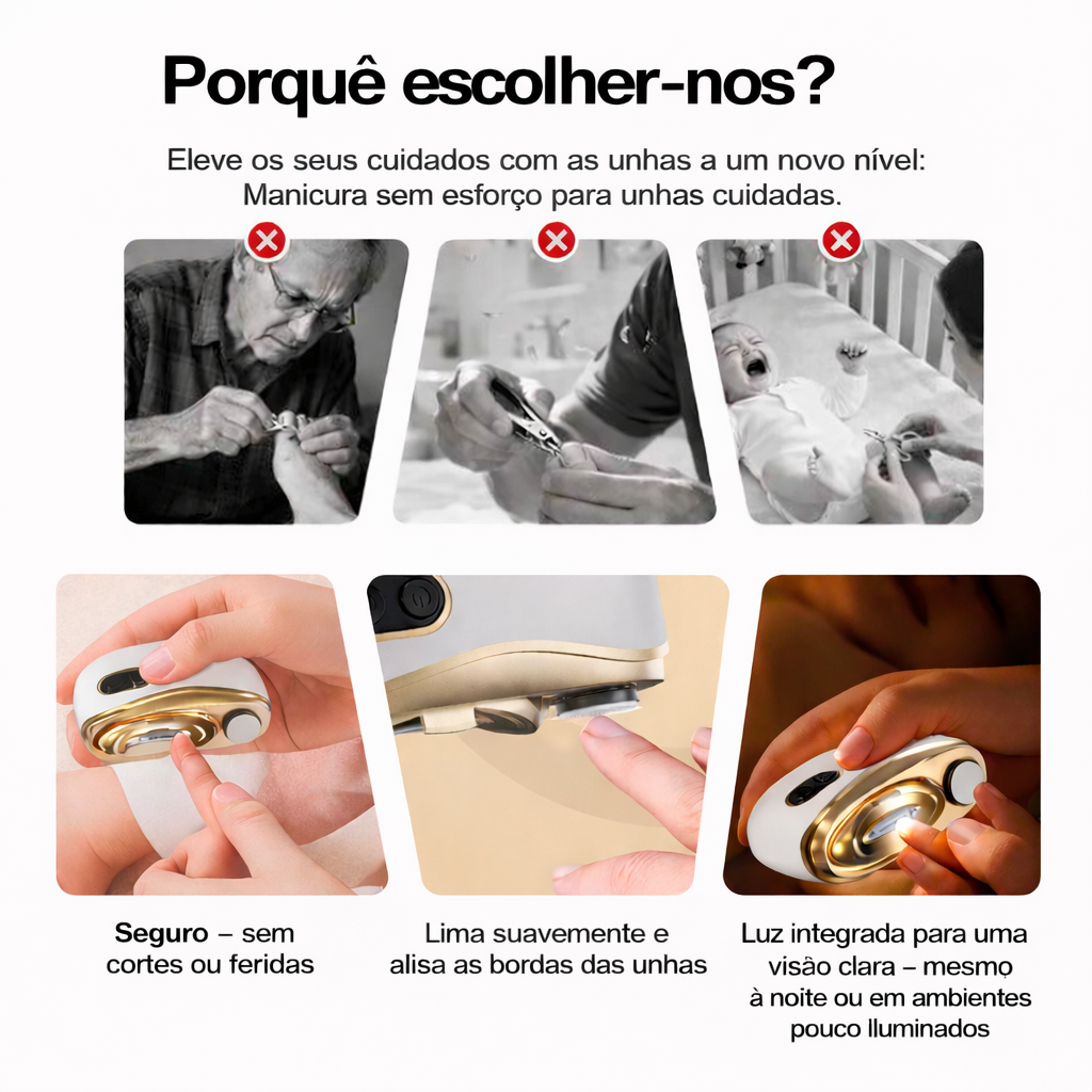 ✨Cortador e polidor de unhas elétrico 2 em 1✨