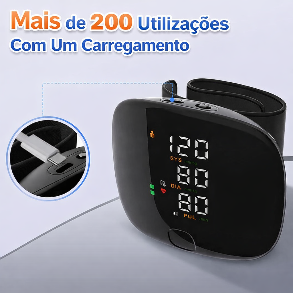 ✨Monitor de pressão arterial de pulso portátil✨